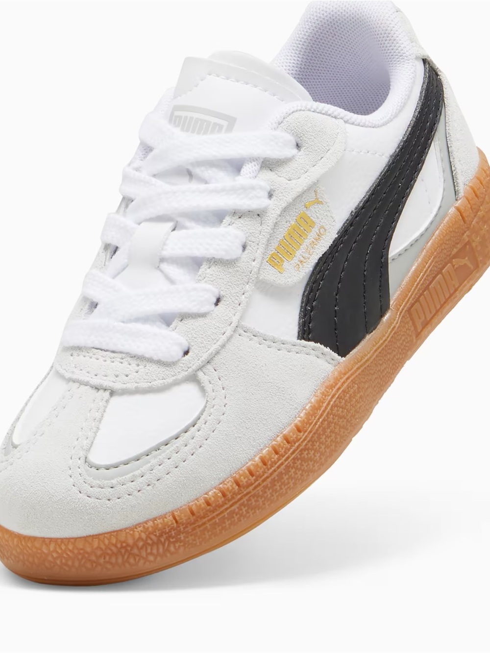 Puma Kids White, Black & Gum Palermo Sneakers (unisex)